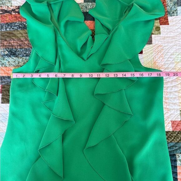 Trina Turk Green Ruffle Sweatheart Shift Dress Size Medium - Picture 4 of 7